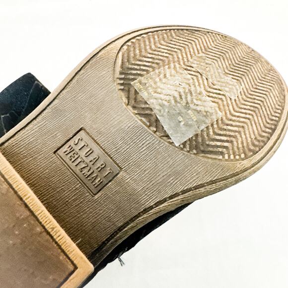 Stuart Weitzman Black Ela Fringe Ankle Boot Western Size 5 - Picture 4 of 6